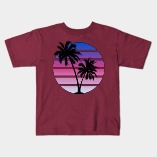 Synthwave style sunset Kids T-Shirt